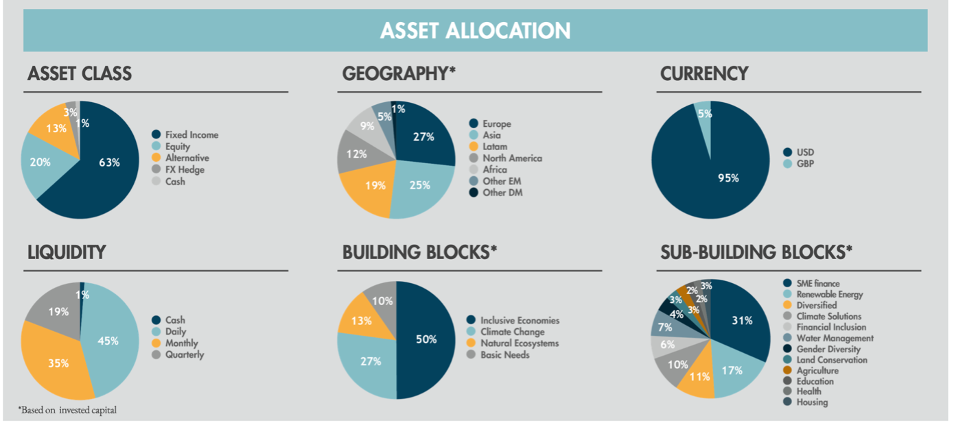 Asset Allocation of the iGravity Impact Investment Index